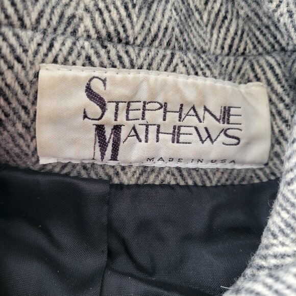 Vintage Stephanie Mathews Gray Wool Jacket Women’s L Button Double Breasted USA - Picture 3 of 6